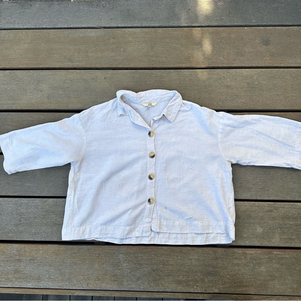 breezy cropped button up